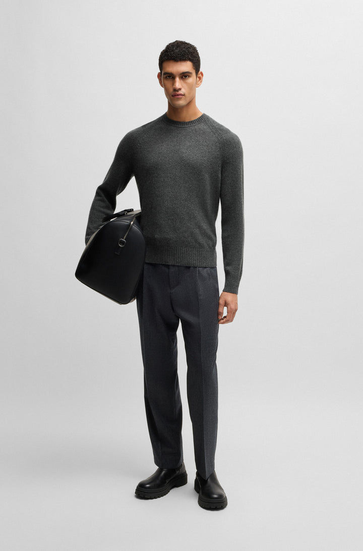 BOSS Sweaters Regular Fit in Wool - H-EMALVO 10265480 01-50526836- Concorde Fashion#color_grey-030