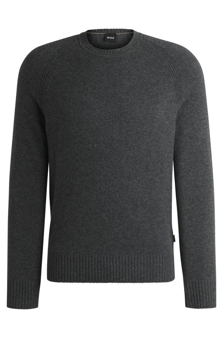 BOSS Sweaters Regular Fit in Wool - H-EMALVO 10265480 01-50526836- Concorde Fashion#color_grey-030