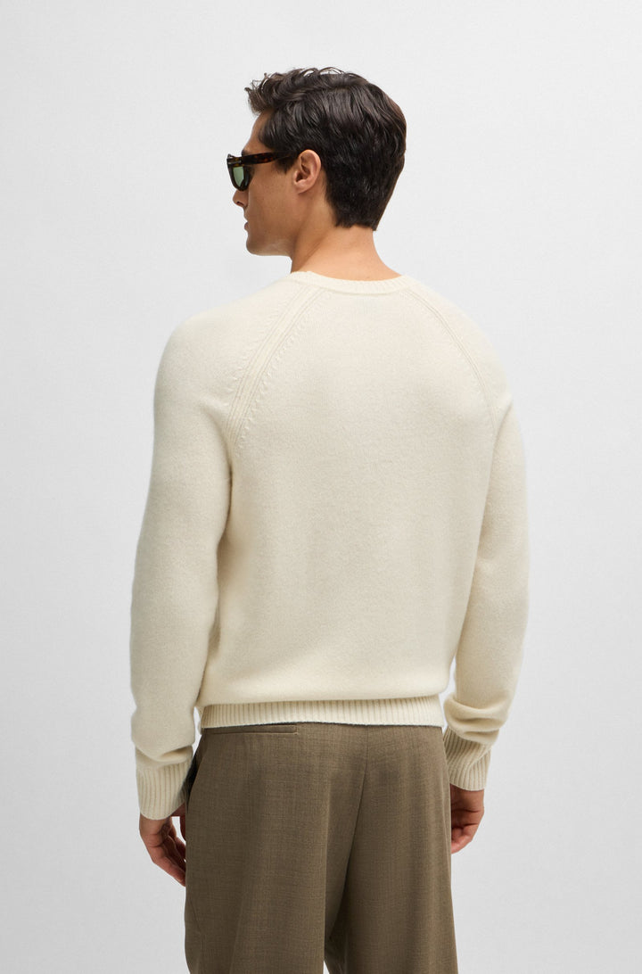 BOSS Sweaters Regular Fit in Wool - H-EMALVO 10265480 01-50526836- Concorde Fashion#color_white-131