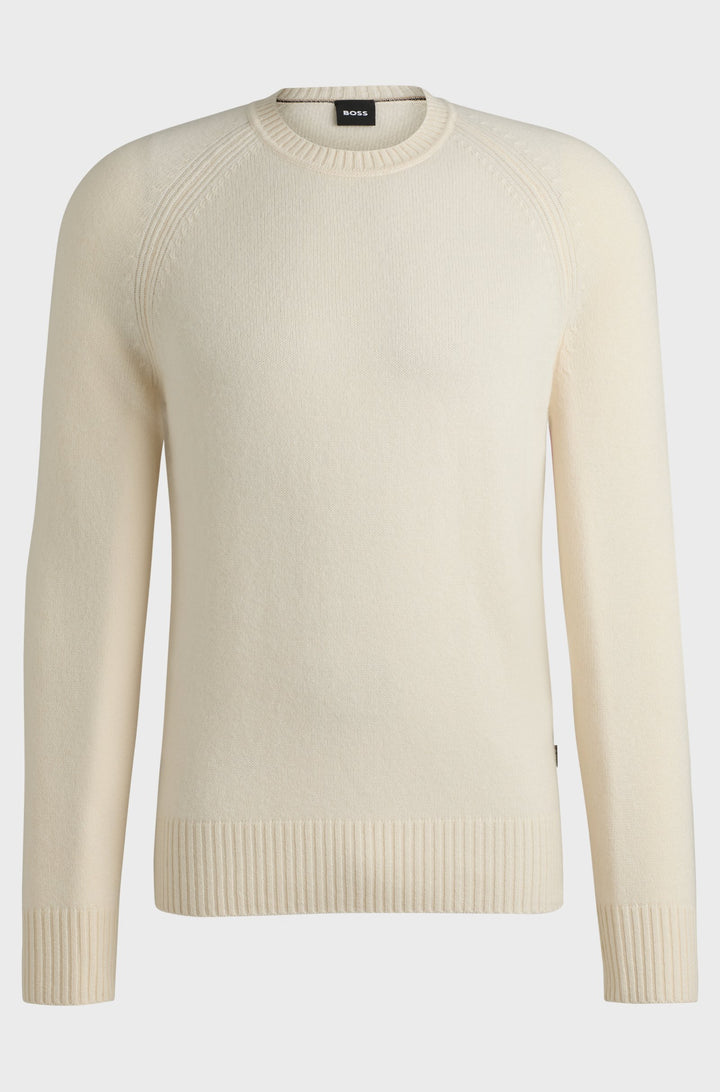 BOSS Sweaters Regular Fit in Wool - H-EMALVO 10265480 01-50526836- Concorde Fashion#color_white-131