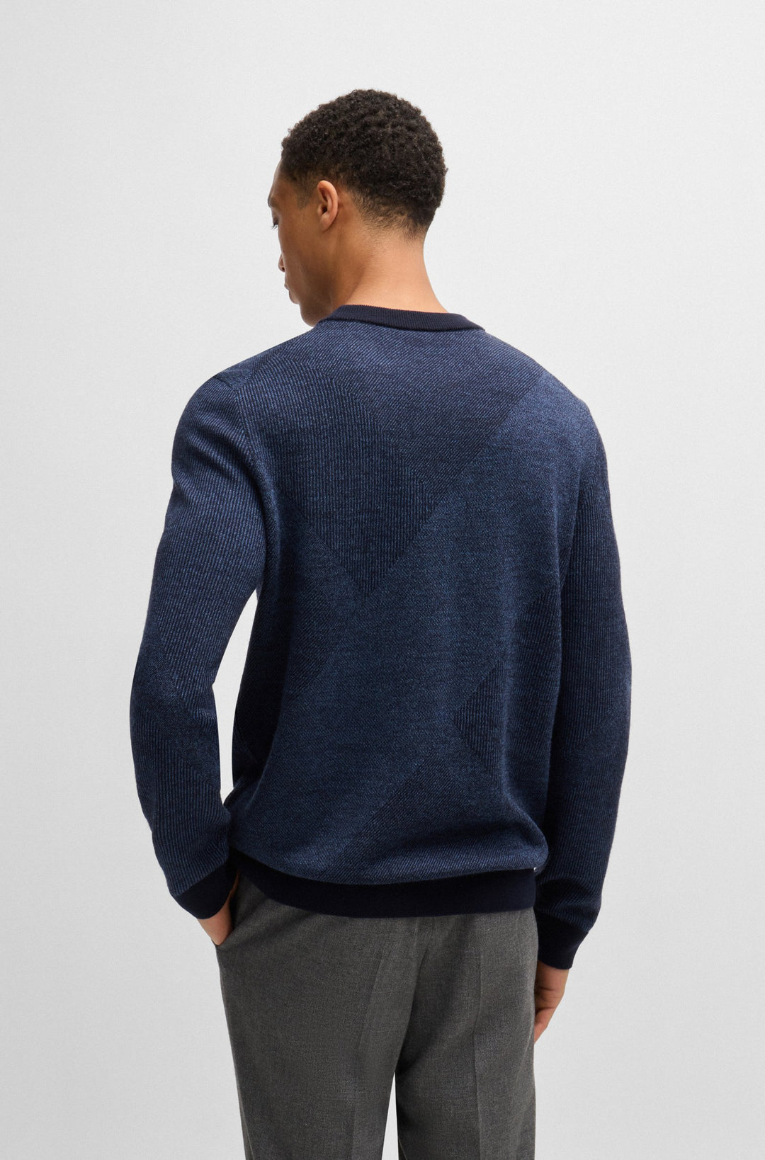 BOSS Sweaters Regular Fit in Wool - H-ECLAUS 10265502 01-50526845- Concorde Fashion#color_navy-404