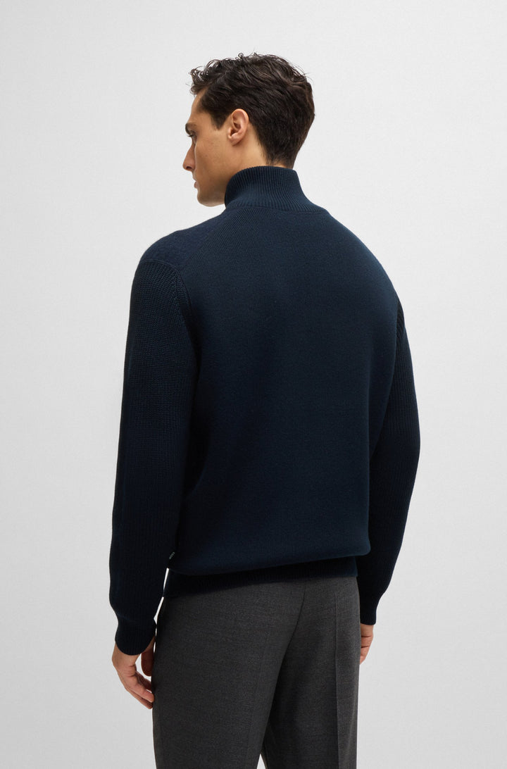 BOSS Sweaters Regular Fit in Cotton Mix - H-EMERAVIGLIO 10265533 01-50526839- Concorde Fashion#color_navy-404