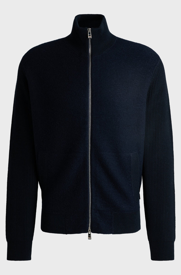 BOSS Sweaters Regular Fit in Cotton Mix - H-EMERAVIGLIO 10265533 01-50526839- Concorde Fashion#color_navy-404