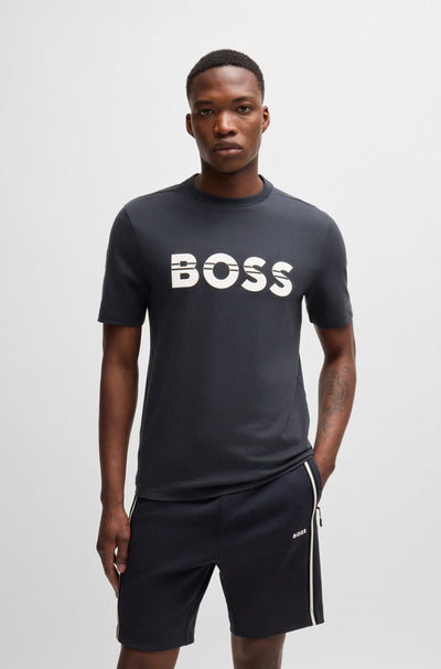 BOSS T-Shirts Regular Fit in Cotton - TEE 1 10265583 01-50525208- Concorde Fashion#color_navy-402
