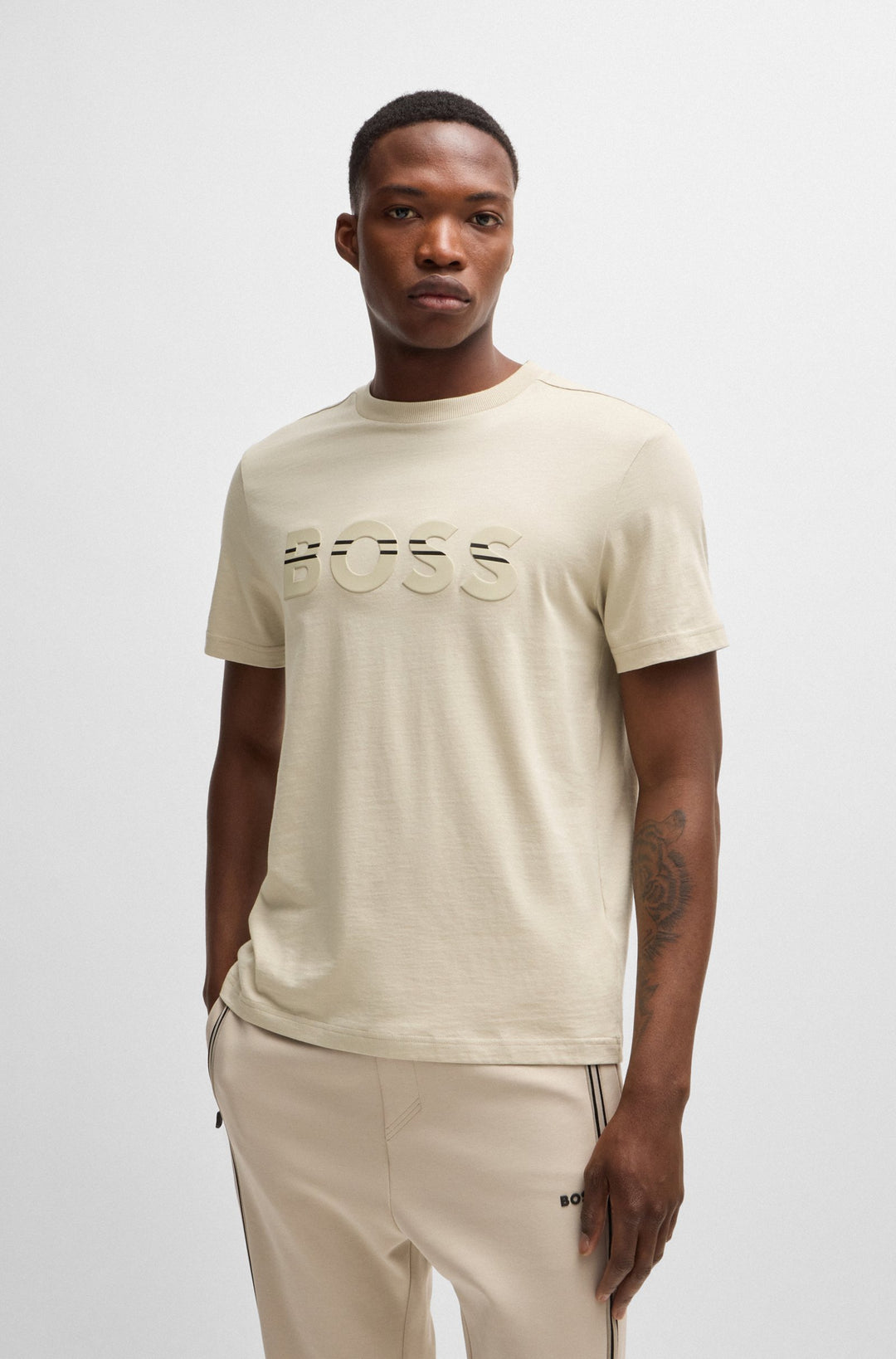 BOSS T-Shirts Regular Fit in Cotton - TEE 1 10265583 01-50525208- Concorde Fashion#color_beige-271