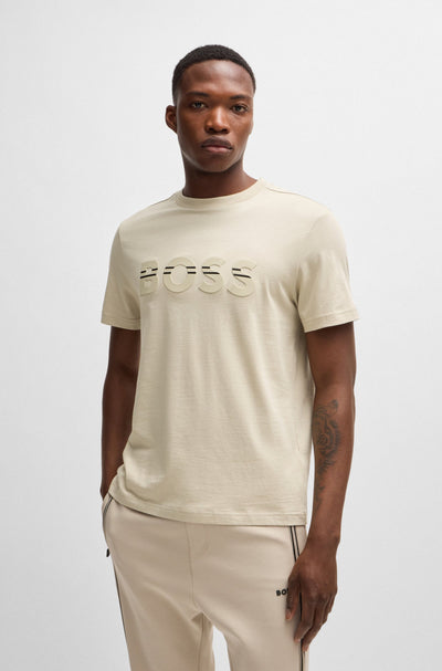 BOSS T-Shirts Regular Fit in Cotton - TEE 1 10265583 01-50525208- Concorde Fashion#color_beige-271