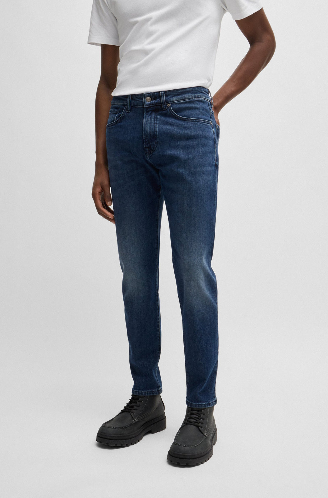 BOSS Jeans Regular Fit in Cotton Mix - RE.MAINE BO 10265584 01-50526928- Concorde Fashion#color_navy-412