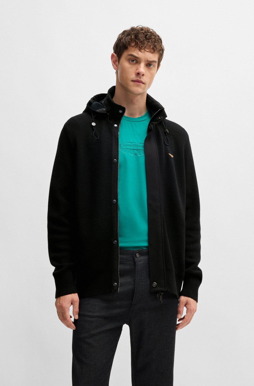 BOSS Hoodies Regular Fit in Wool Mix - L-EXPRESO_AM 10265594 01-50526978- Concorde Fashion#color_black-001