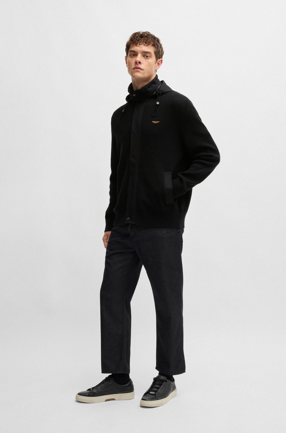 BOSS Hoodies Regular Fit in Wool Mix - L-EXPRESO_AM 10265594 01-50526978- Concorde Fashion#color_black-001