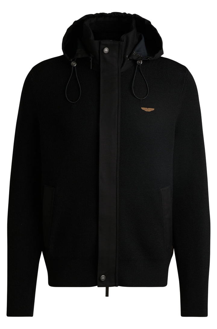 BOSS Hoodies Regular Fit in Wool Mix - L-EXPRESO_AM 10265594 01-50526978- Concorde Fashion#color_black-001
