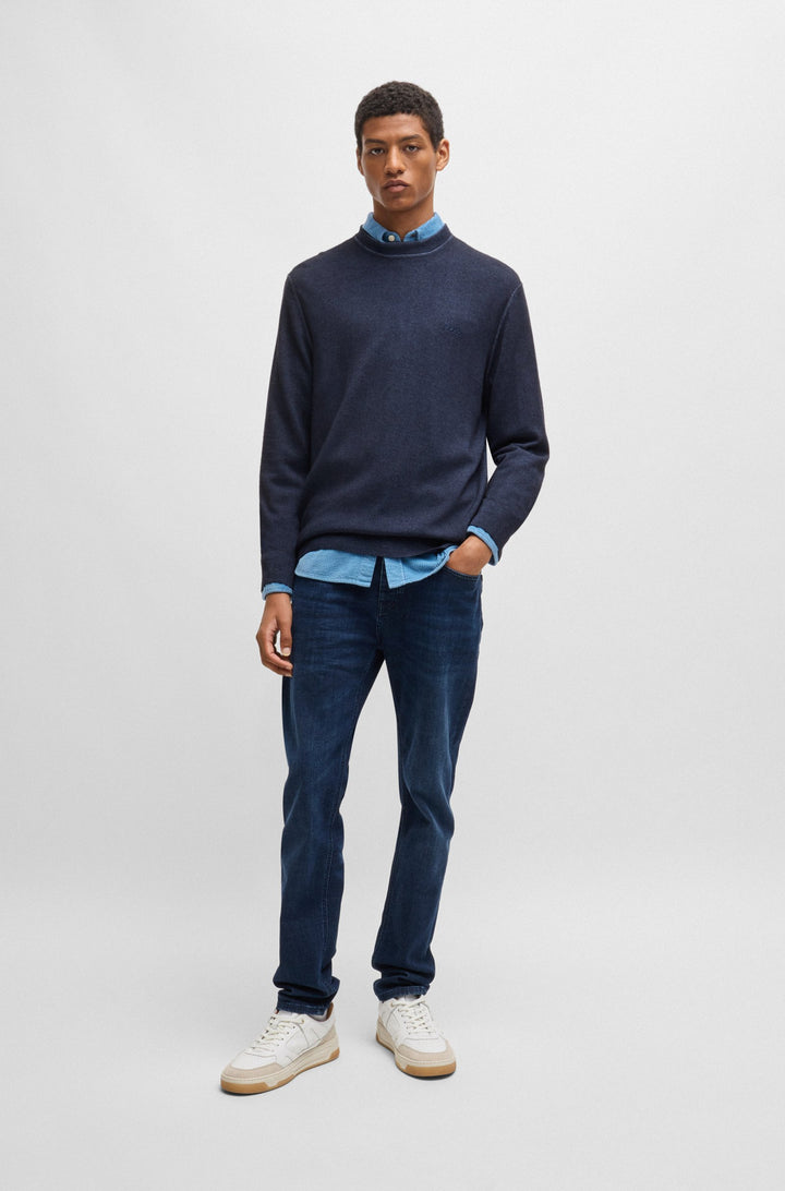 BOSS Sweaters Regular Fit in Wool - ASTEFANO 10265715 01-50527334- Concorde Fashion#color_navy-404