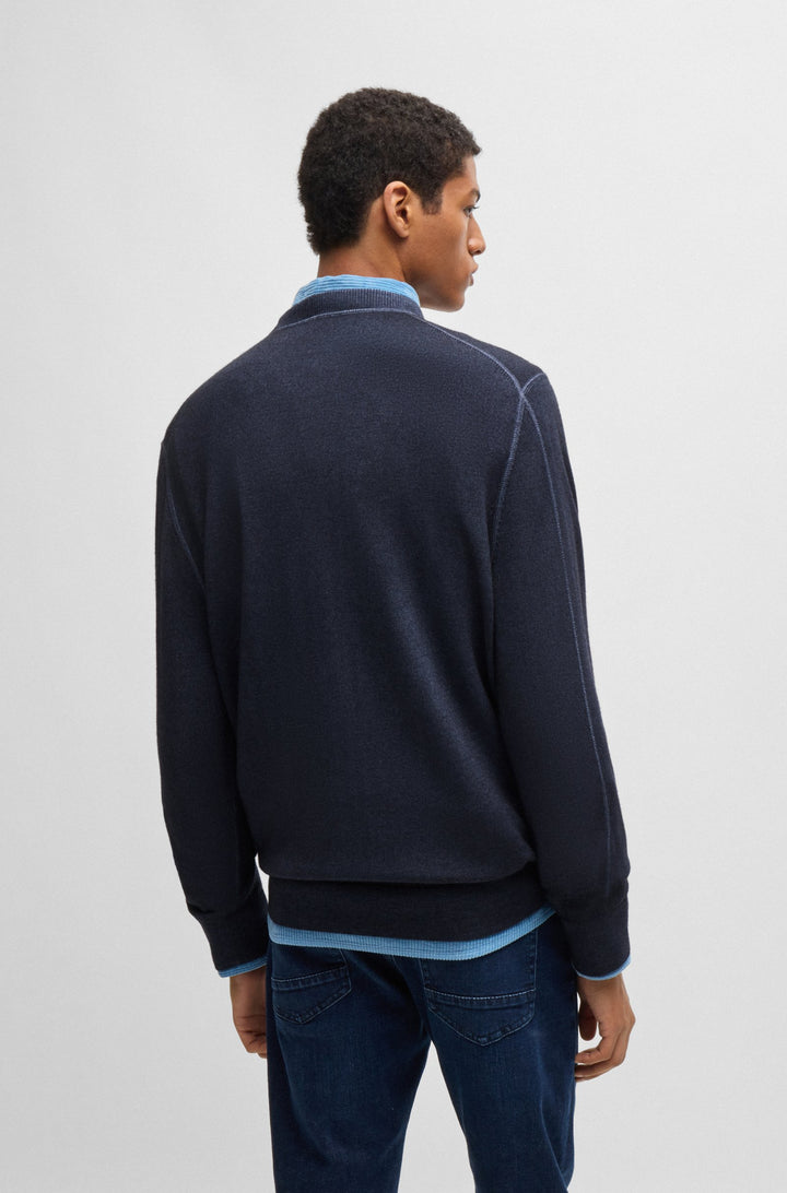 BOSS Sweaters Regular Fit in Wool - ASTEFANO 10265715 01-50527334- Concorde Fashion#color_navy-404