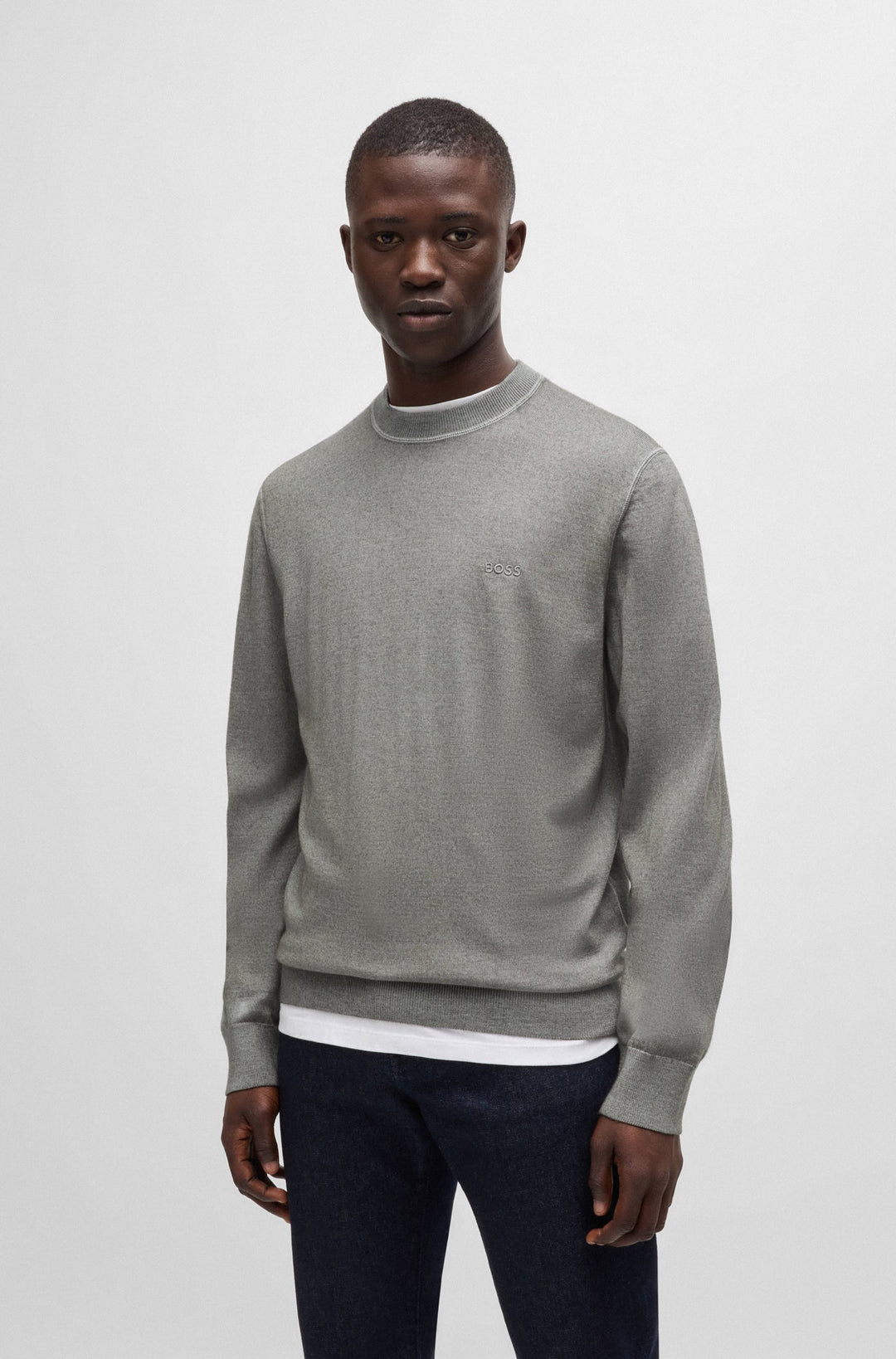 BOSS Sweaters Regular Fit in Wool - ASTEFANO 10265715 01-50527334- Concorde Fashion#color_grey-076