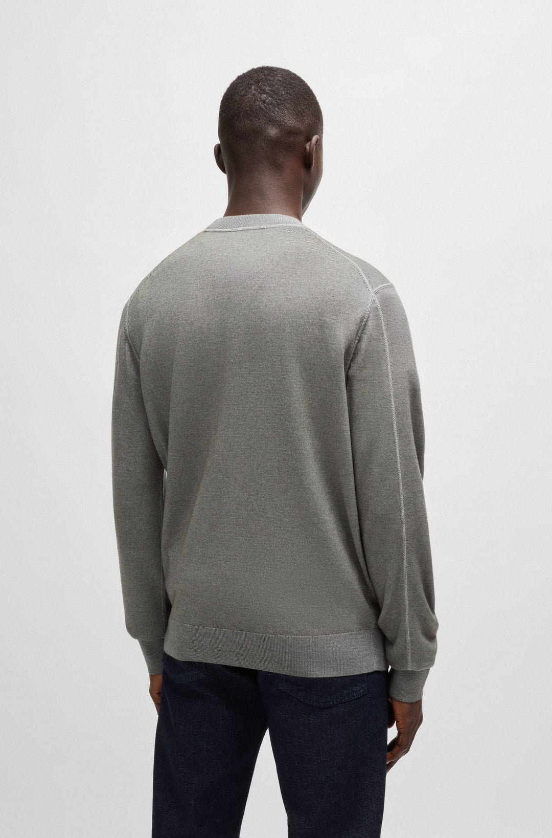 BOSS Sweaters Regular Fit in Wool - ASTEFANO 10265715 01-50527334- Concorde Fashion#color_grey-076