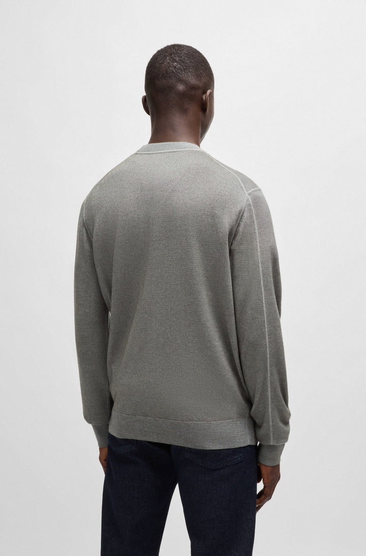 BOSS Sweaters Regular Fit in Wool - ASTEFANO 10265715 01-50527334- Concorde Fashion#color_grey-076
