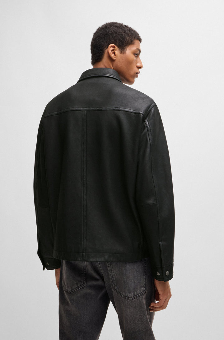 BOSS Casual Jackets Regular Fit in Leather - JERICHO 10265828 01-50522241- Concorde Fashion#color_black-001