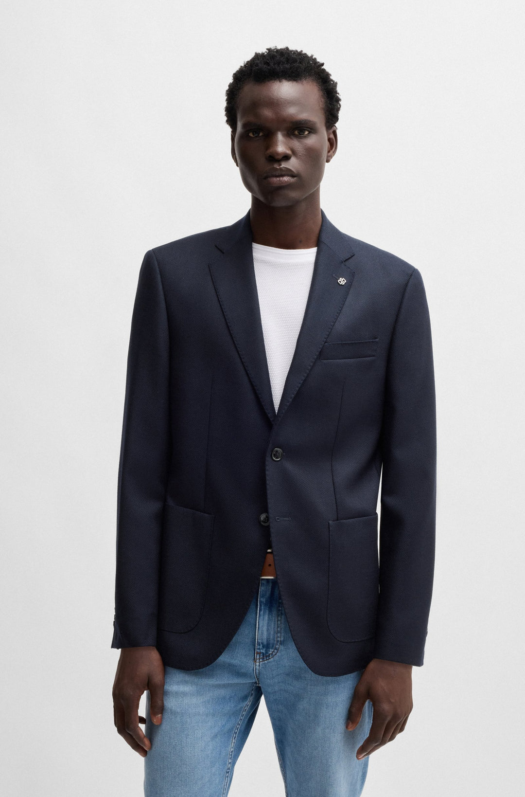 BOSS Blazers Regular Fit in Wool Mix - H-JANSON-233 10265833 01-50528023- Concorde Fashion#color_navy-404