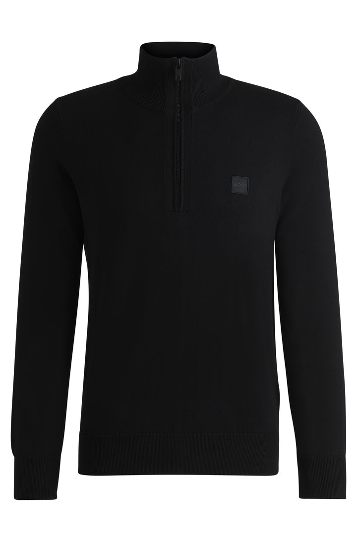 BOSS Sweaters Regular Fit in Cotton Mix - KANOBIX_S 10265846 01-50527585- Concorde Fashion#color_black-001