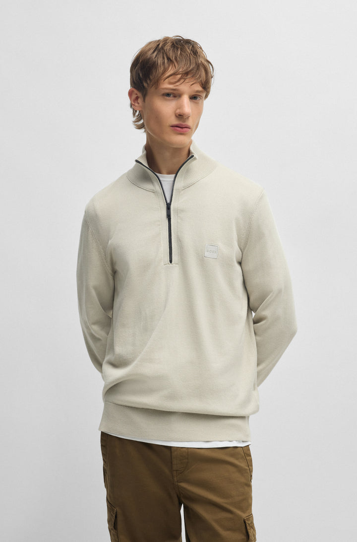 BOSS Sweaters Regular Fit in Cotton Mix - KANOBIX_S 10265846 01-50527585- Concorde Fashion#color_beige-271