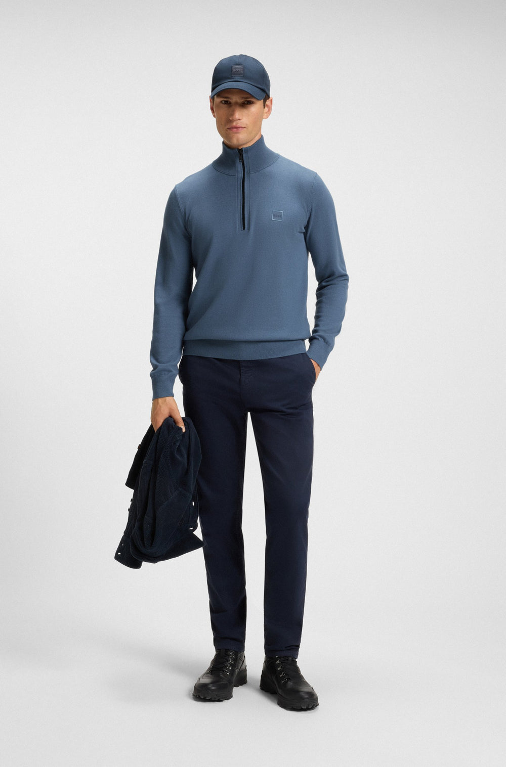 BOSS Sweaters Regular Fit in Cotton Mix - KANOBIX_S 10265846 01-50527585- Concorde Fashion#color_blue-495
