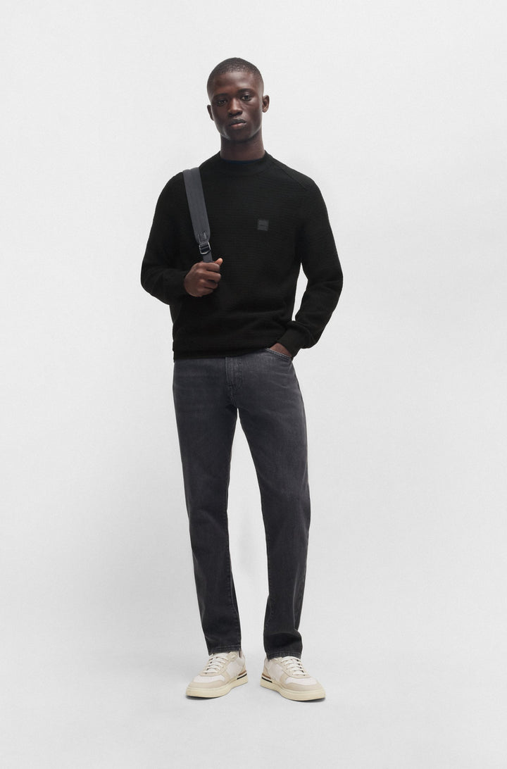 BOSS Sweaters Regular Fit in Cotton Mix - ANION_S 10265864 01-50527584- Concorde Fashion#color_black-001