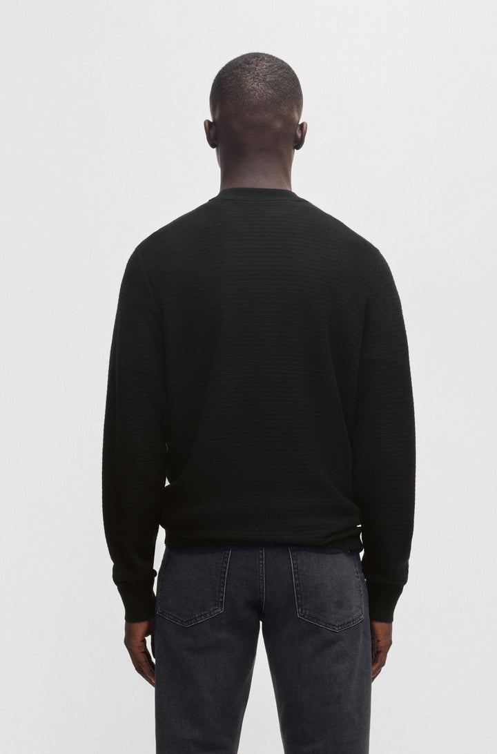 BOSS Sweaters Regular Fit in Cotton Mix - ANION_S 10265864 01-50527584- Concorde Fashion#color_black-001