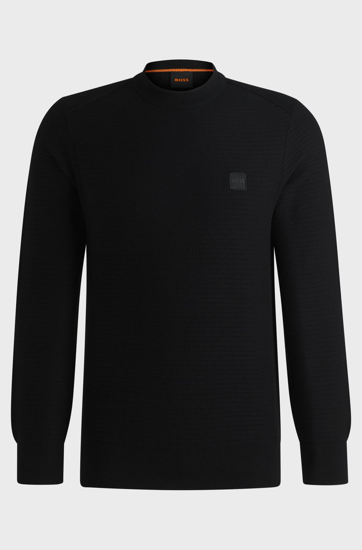 BOSS Sweaters Regular Fit in Cotton Mix - ANION_S 10265864 01-50527584- Concorde Fashion#color_black-001