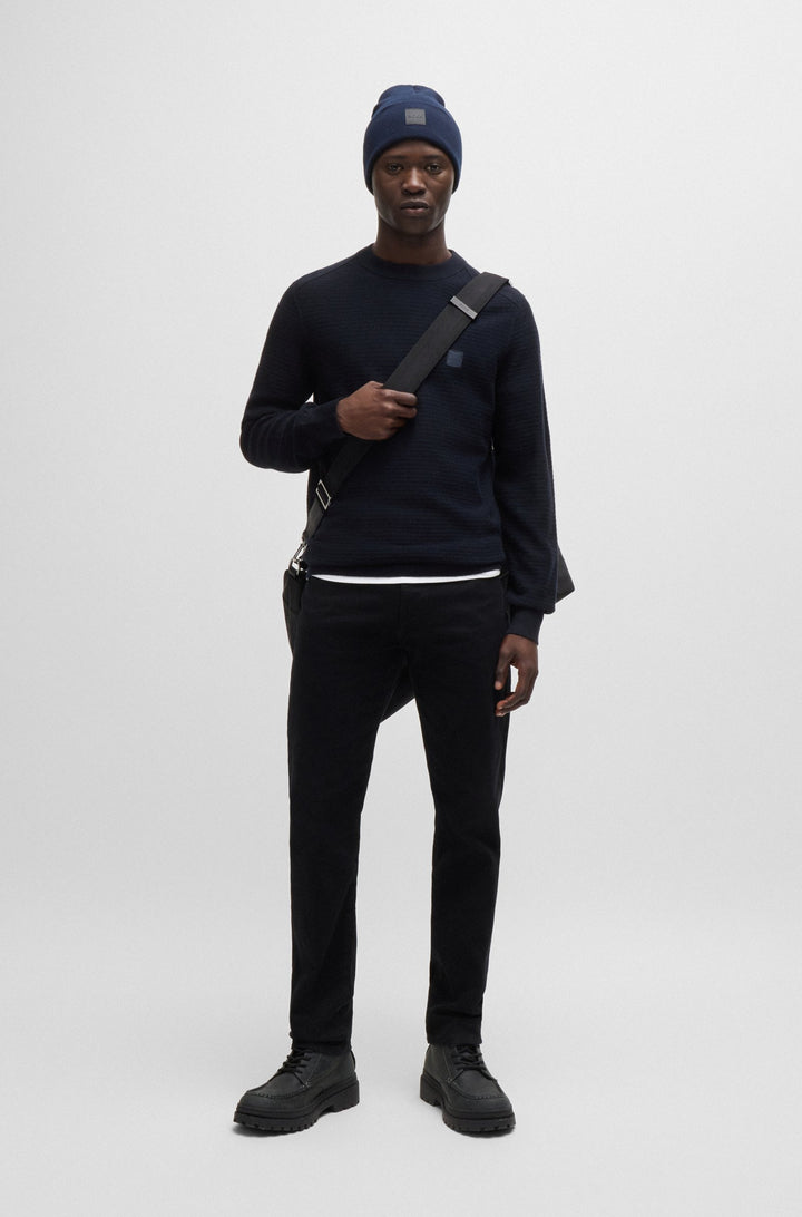 BOSS Sweaters Regular Fit in Cotton Mix - ANION_S 10265864 01-50527584- Concorde Fashion#color_navy-404