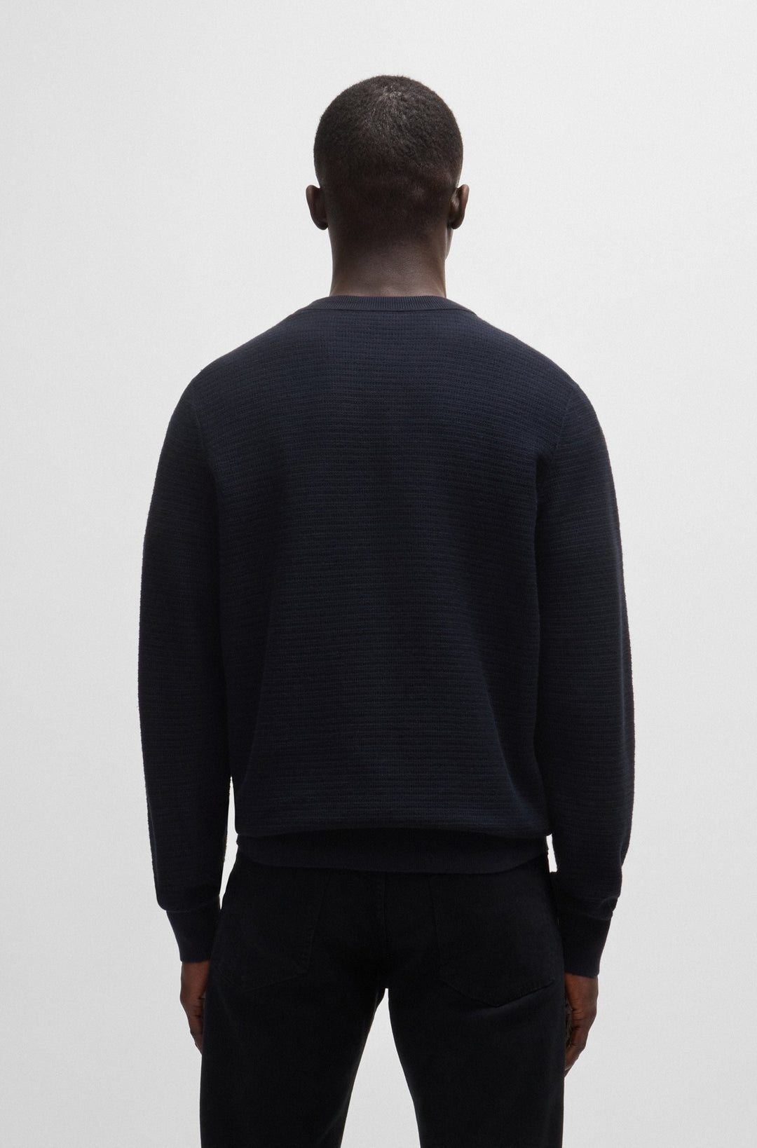 BOSS Sweaters Regular Fit in Cotton Mix - ANION_S 10265864 01-50527584- Concorde Fashion#color_navy-404