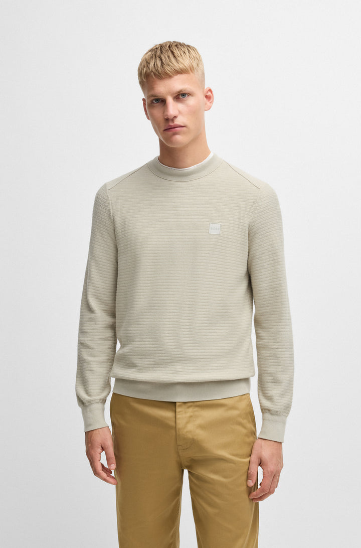 BOSS Sweaters Regular Fit in Cotton Mix - ANION_S 10265864 01-50527584- Concorde Fashion#color_beige-271
