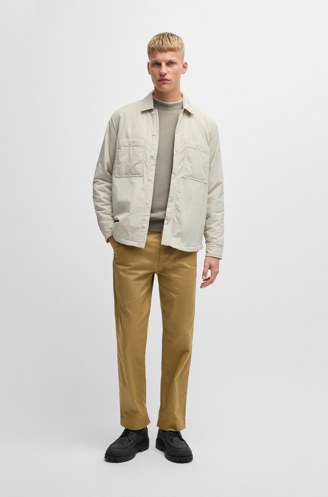 BOSS Sweaters Regular Fit in Cotton Mix - ANION_S 10265864 01-50527584- Concorde Fashion#color_beige-271