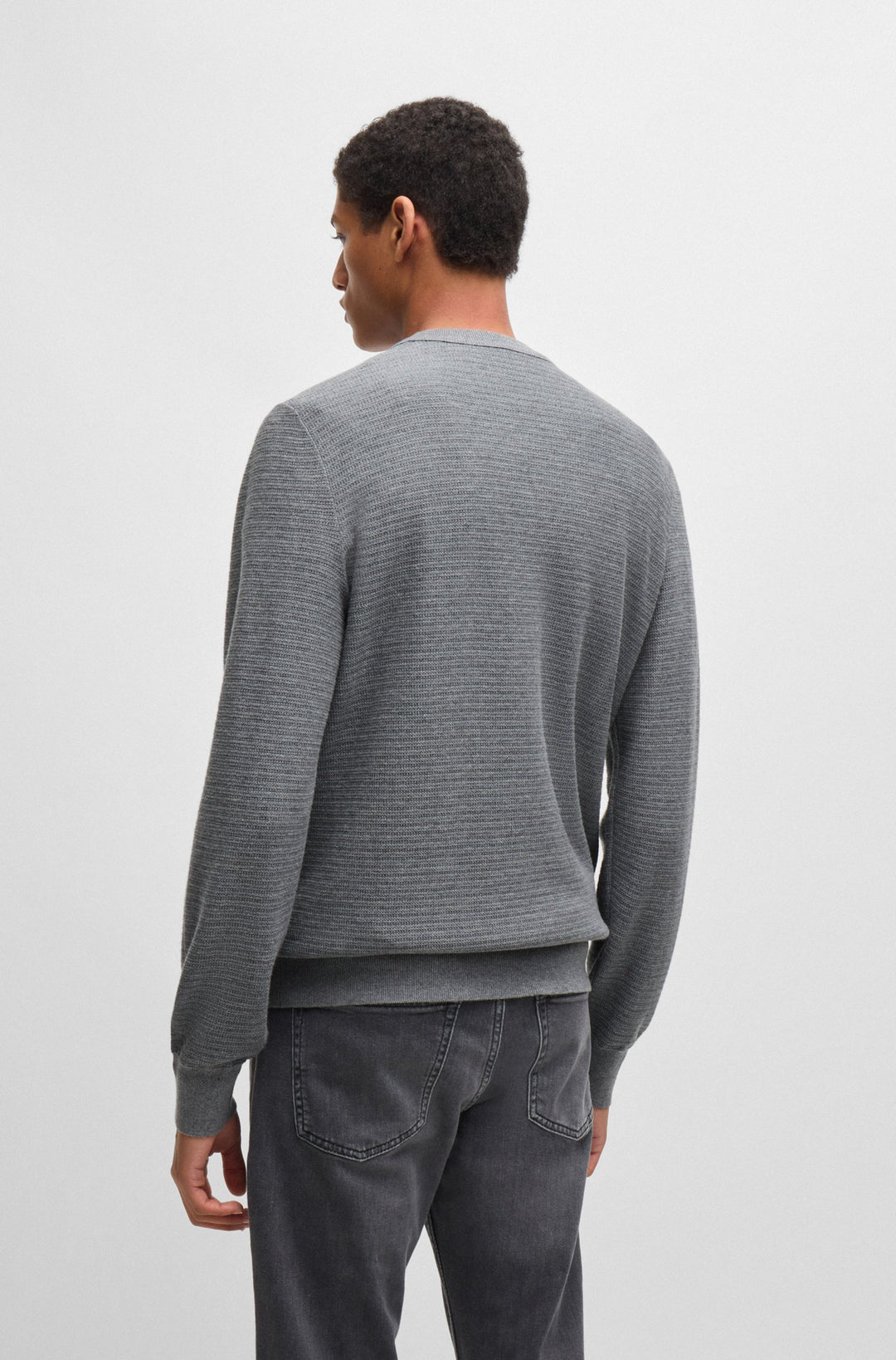 BOSS Sweaters Regular Fit in Cotton Mix - ANION_S 10265864 01-50527584- Concorde Fashion#color_grey-051