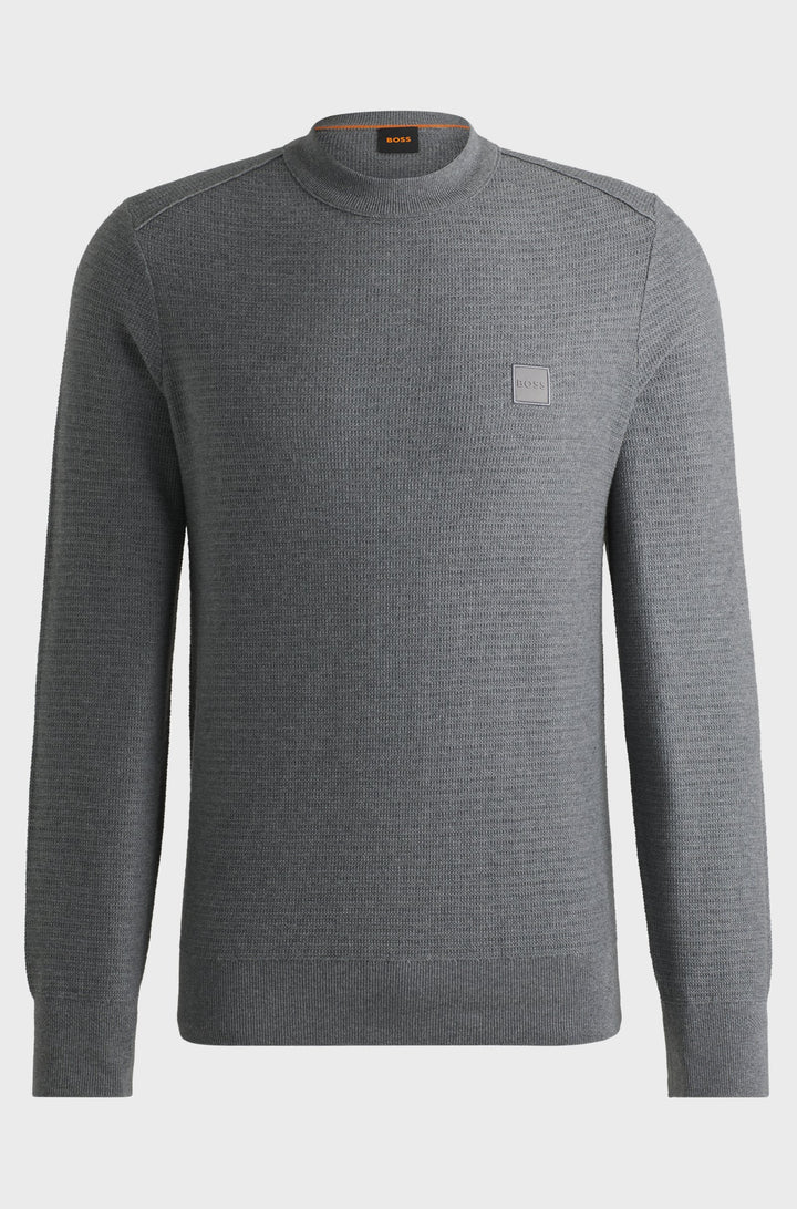 BOSS Sweaters Regular Fit in Cotton Mix - ANION_S 10265864 01-50527584- Concorde Fashion#color_grey-051