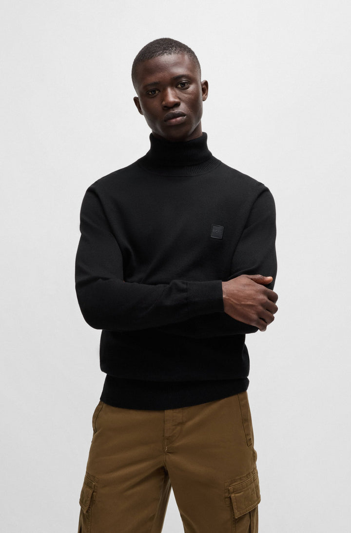 BOSS Sweaters Regular Fit in Cotton Mix - AKIRO_S 10265865 01-50527573- Concorde Fashion#color_black-001