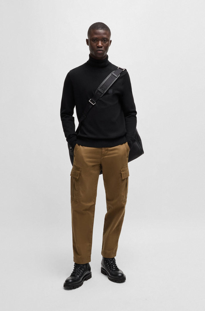 BOSS Sweaters Regular Fit in Cotton Mix - AKIRO_S 10265865 01-50527573- Concorde Fashion#color_black-001
