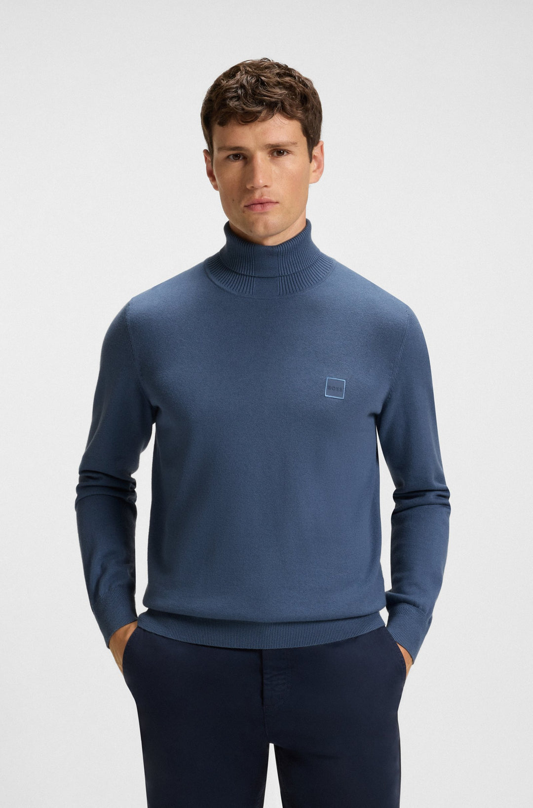 BOSS Sweaters Regular Fit in Cotton Mix - AKIRO_S 10265865 01-50527573- Concorde Fashion#color_blue-495