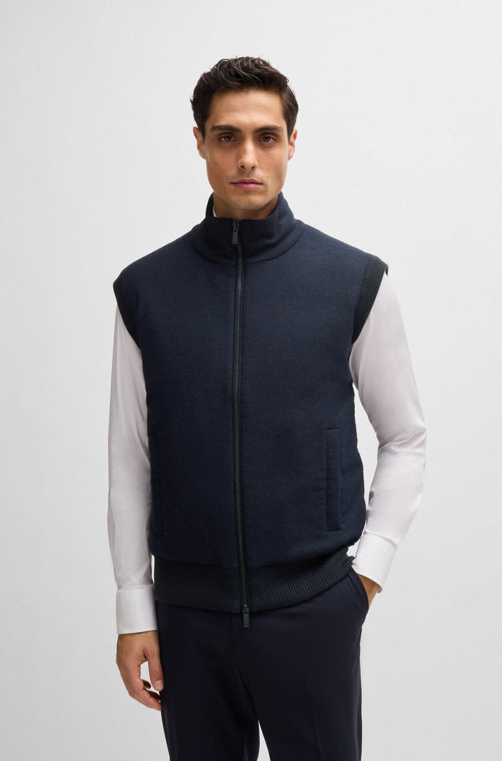 BOSS Casual Jackets Regular Fit in Polyester Mix - P-EFLANOLO 10265906 01-50527647- Concorde Fashion#color_navy-404
