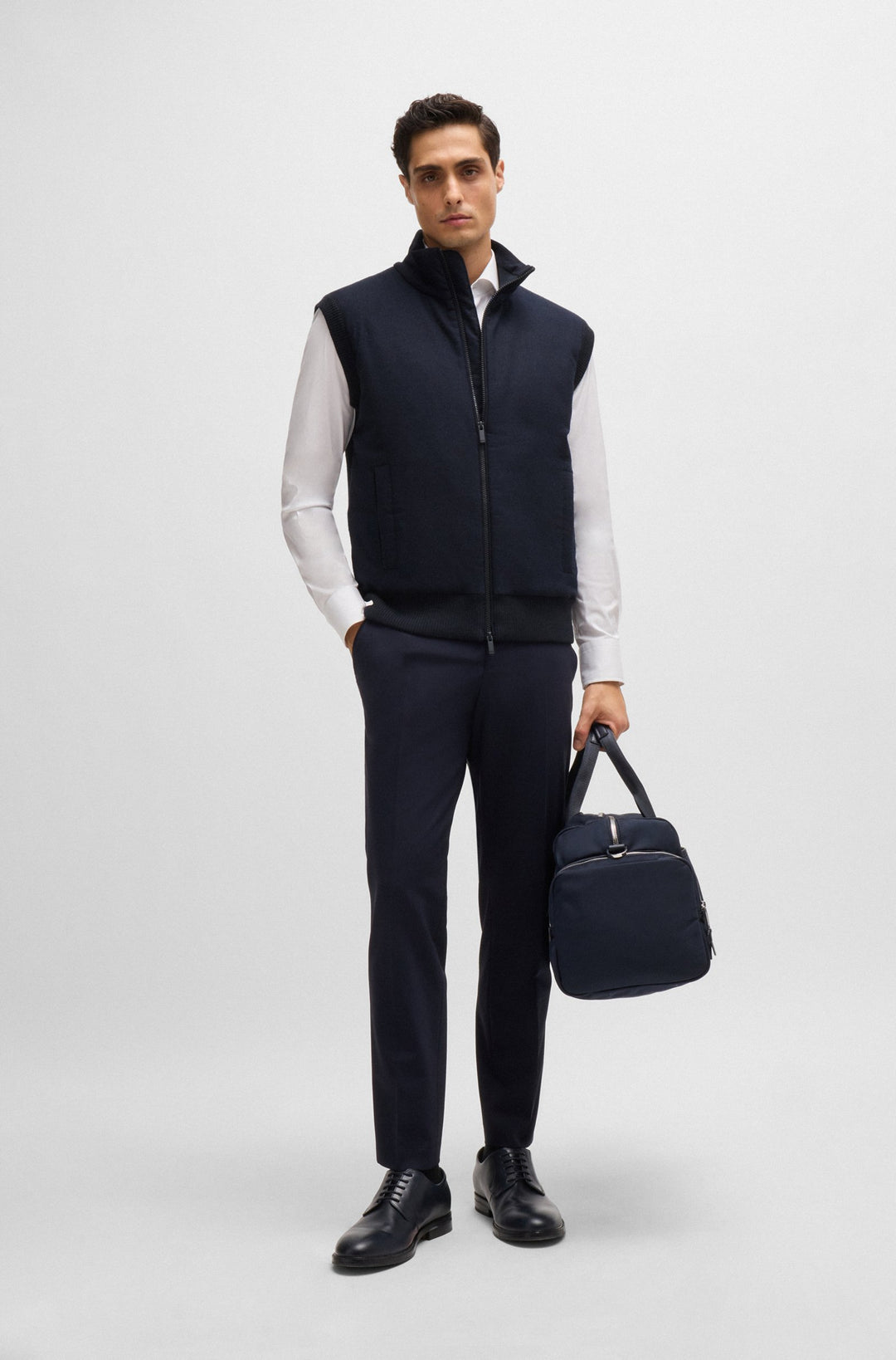 BOSS Casual Jackets Regular Fit in Polyester Mix - P-EFLANOLO 10265906 01-50527647- Concorde Fashion#color_navy-404