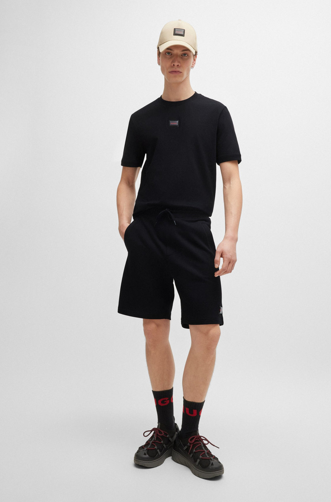 HUGO Shorts Relaxed Fit in Cotton - DIZ_GEL 10266045 01-50528159- Concorde Fashion#color_black-001