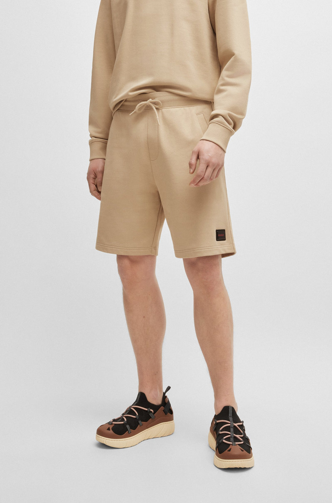 HUGO Shorts Relaxed Fit in Cotton - DIZ_GEL 10266045 01-50528159- Concorde Fashion#color_beige-281