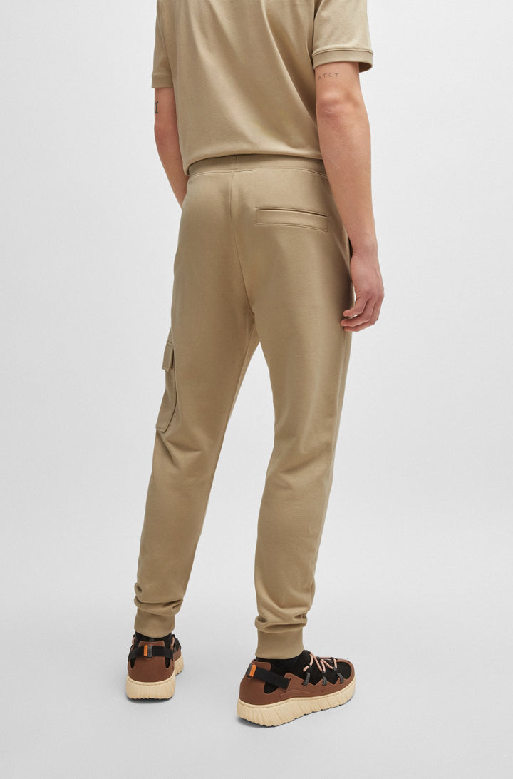 HUGO Jogging Pants Relaxed Fit in Cotton - DWELLROM_GEL 10266045 01-50528176- Concorde Fashion#color_beige-281