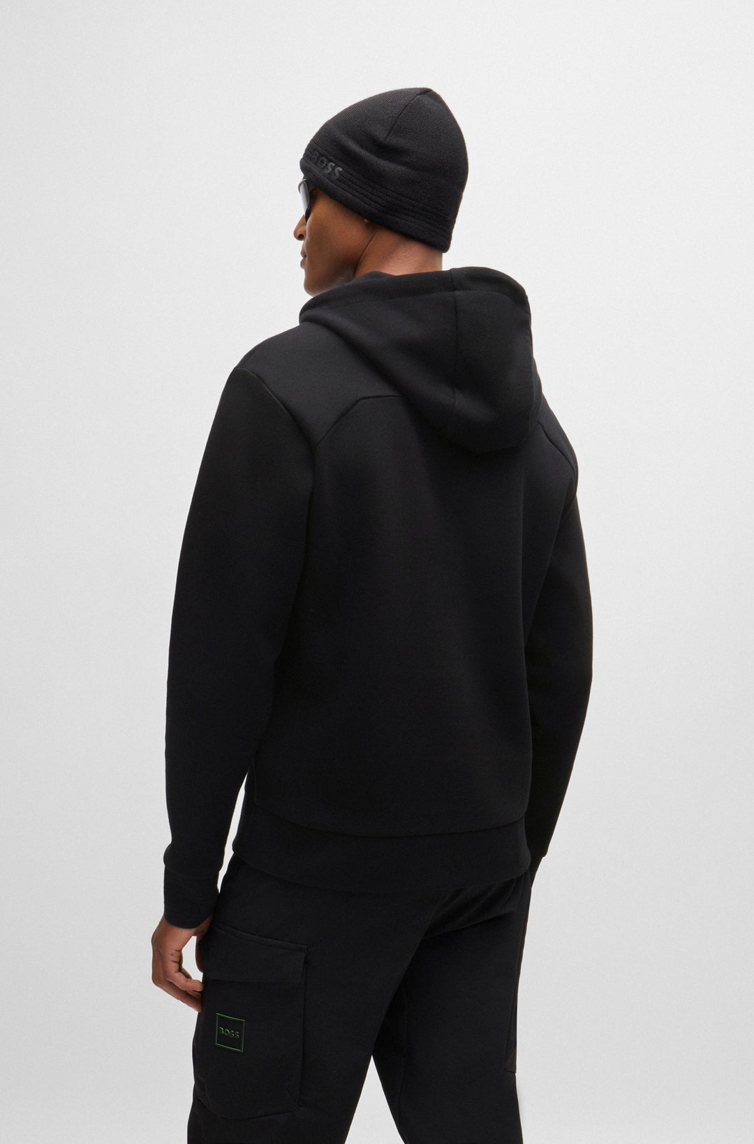 BOSS Hoodies Regular Fit in Cotton Mix - SOODY MIRROR 10266046 01-50523464- Concorde Fashion#color_black-001