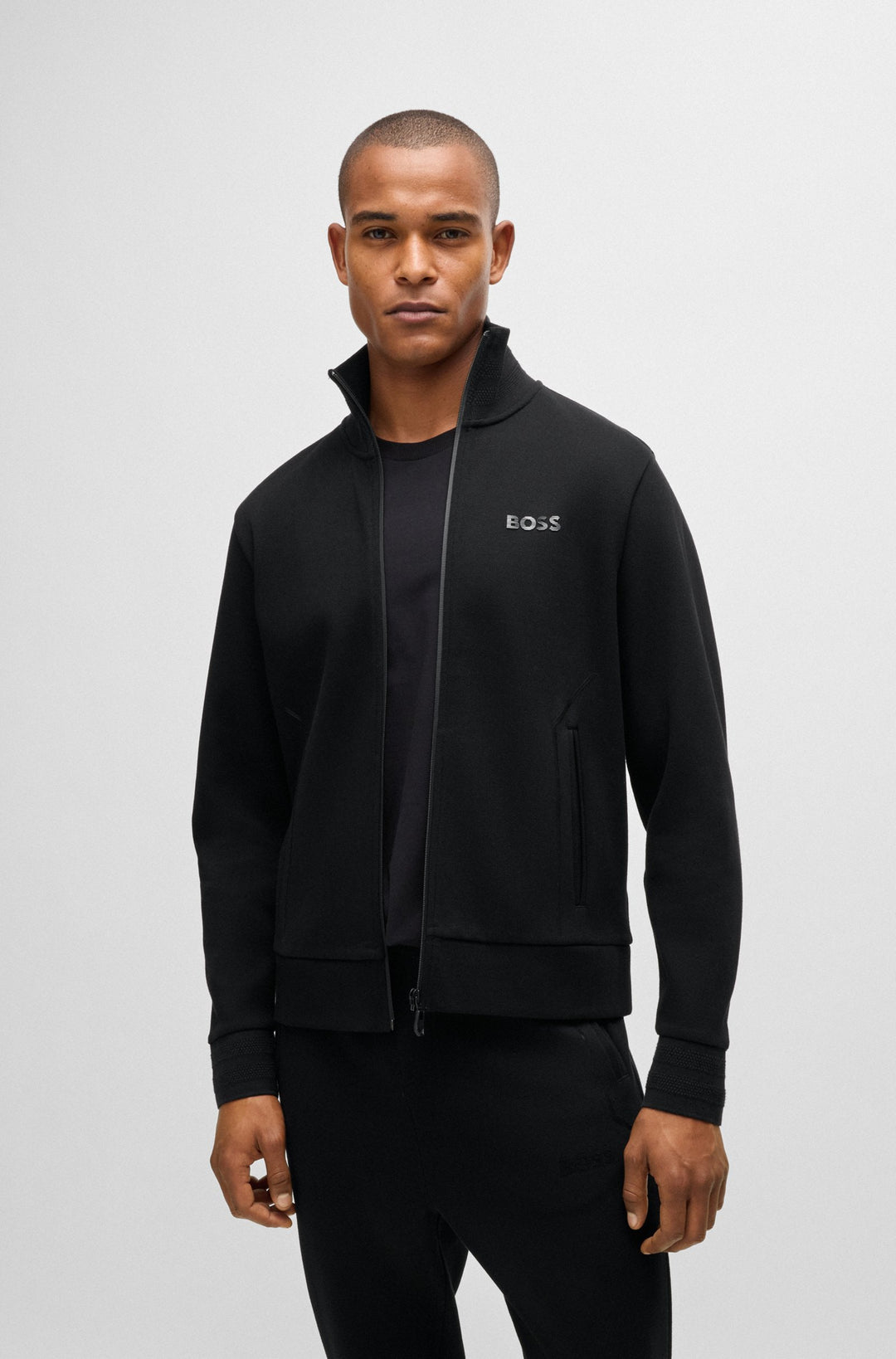 BOSS Sweatshirts Regular Fit in Cotton Mix - SKAZ MIRROR 10266046 01-50523477- Concorde Fashion#color_black-001