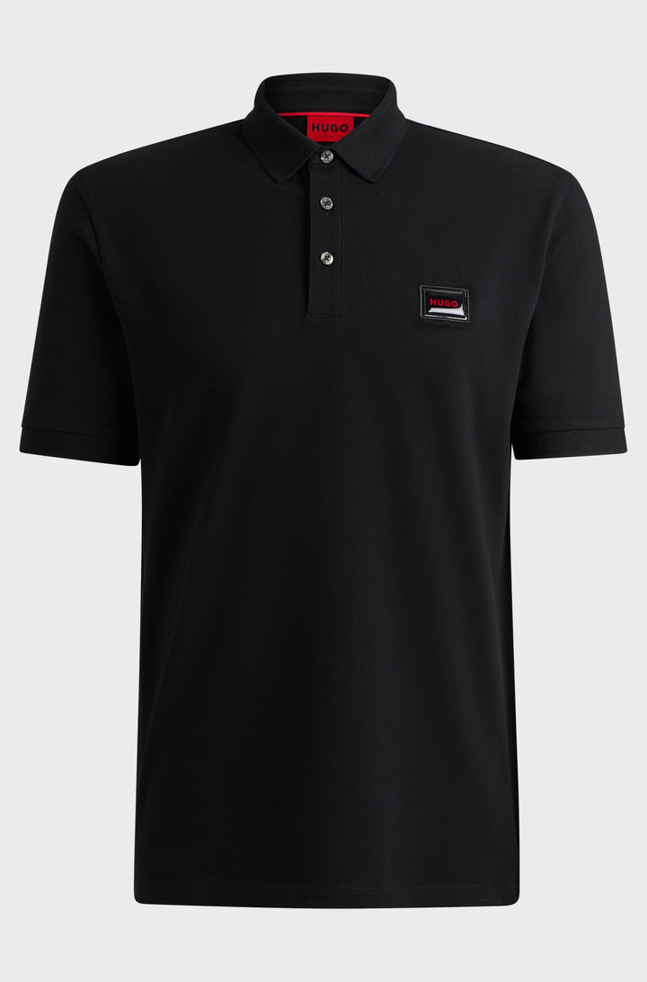 HUGO Polos Regular Fit in Cotton - DERESO_GEL 10266059 01-50528173- Concorde Fashion#color_black-001