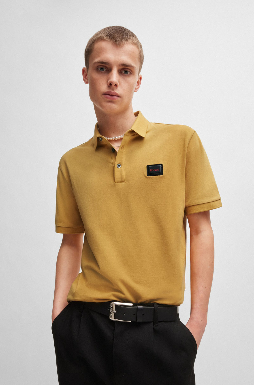 HUGO Polos Regular Fit in Cotton - DERESO_GEL 10266059 01-50528173- Concorde Fashion#color_gold-712