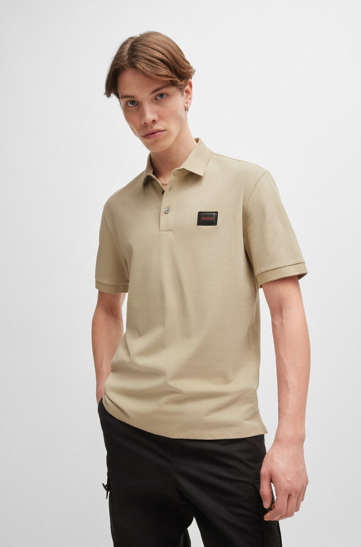 HUGO Polos Regular Fit in Cotton - DERESO_GEL 10266059 01-50528173- Concorde Fashion#color_beige-281