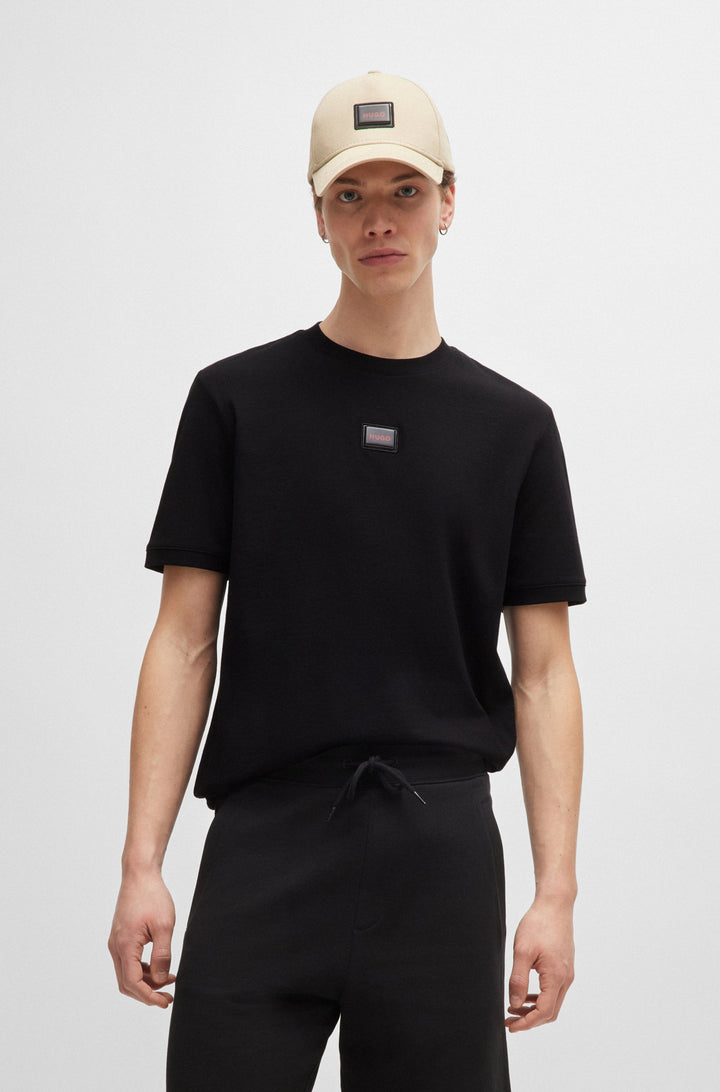 HUGO T-Shirts Regular Fit in Cotton - DIRAGOLINO_GEL 10266060 01-50528171- Concorde Fashion#color_black-001