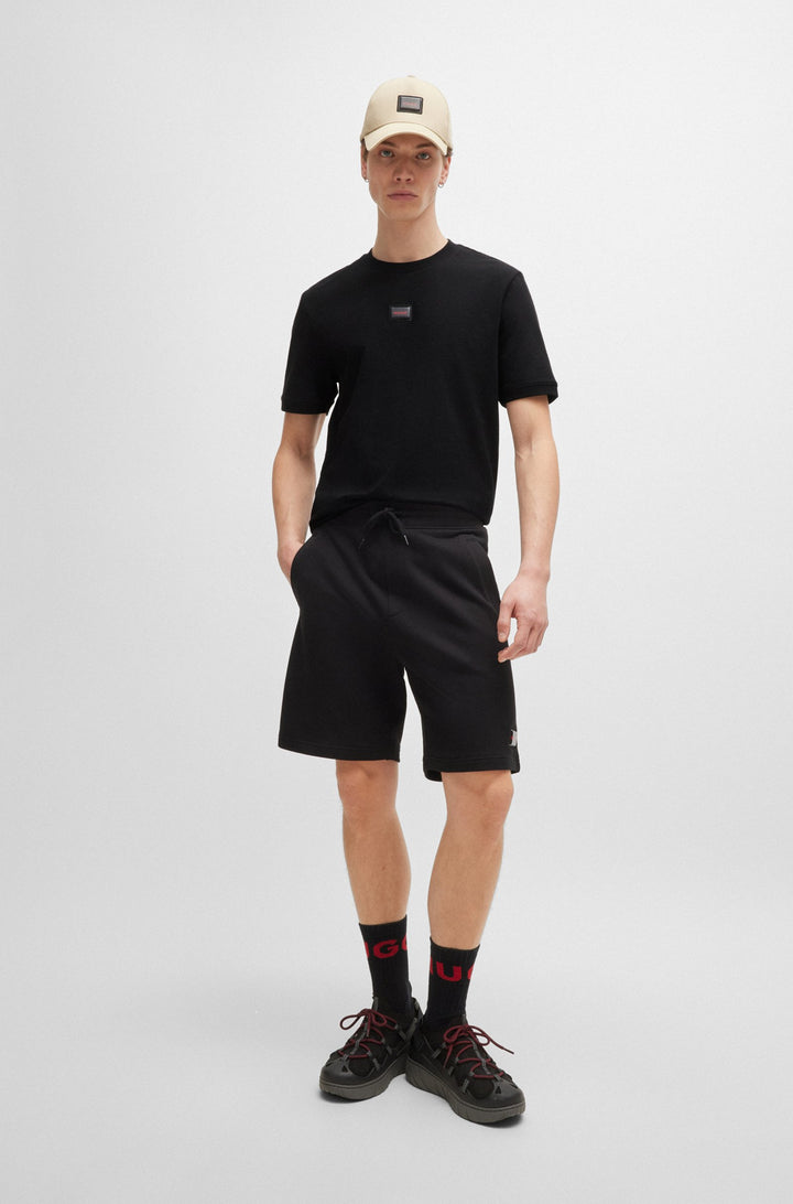 HUGO T-Shirts Regular Fit in Cotton - DIRAGOLINO_GEL 10266060 01-50528171- Concorde Fashion#color_black-001
