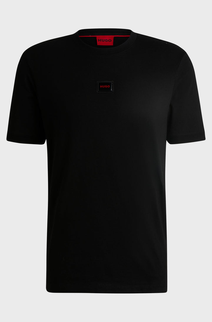 HUGO T-Shirts Regular Fit in Cotton - DIRAGOLINO_GEL 10266060 01-50528171- Concorde Fashion#color_black-001