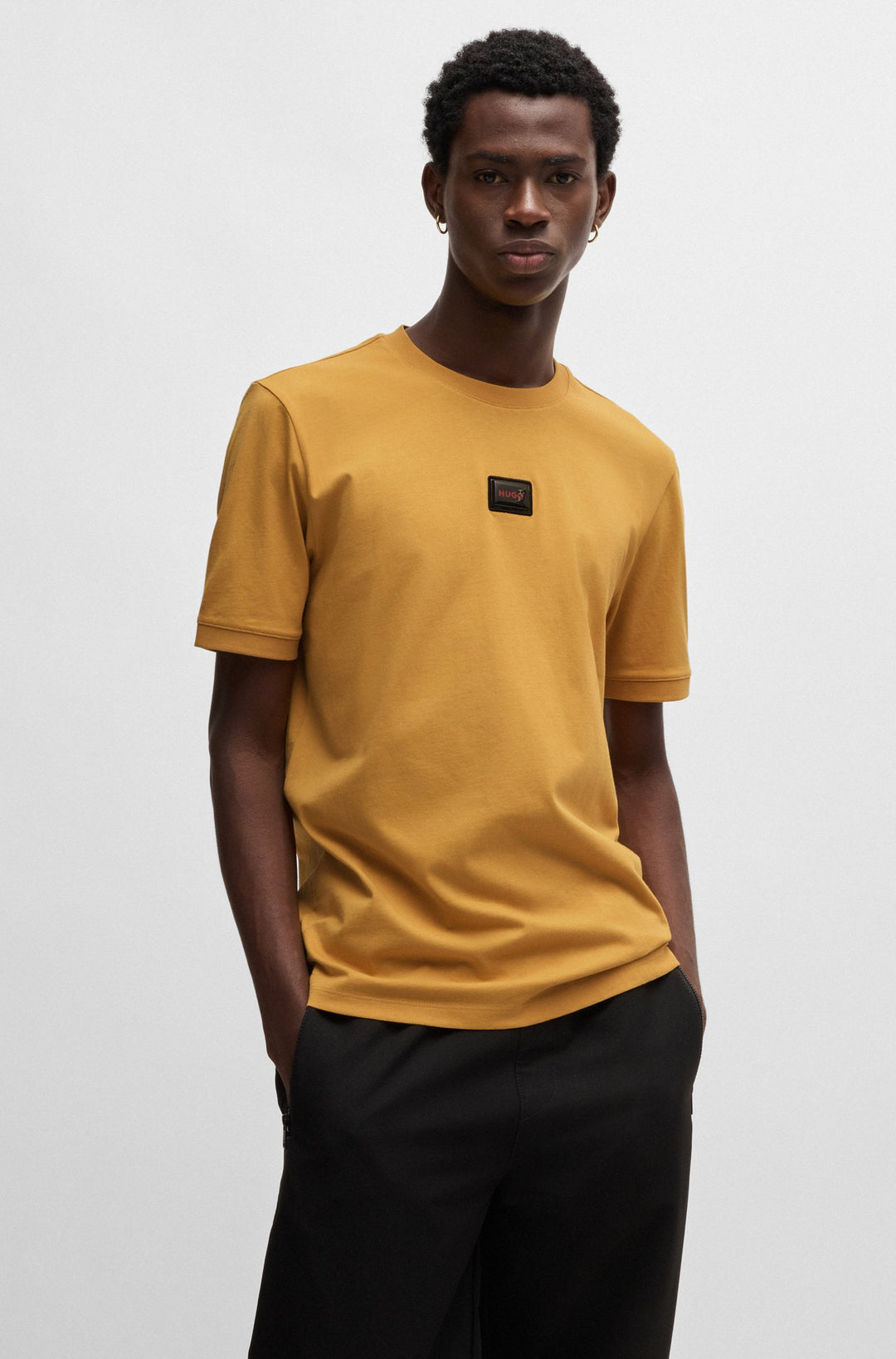 HUGO T-Shirts Regular Fit in Cotton - DIRAGOLINO_GEL 10266060 01-50528171- Concorde Fashion#color_gold-712